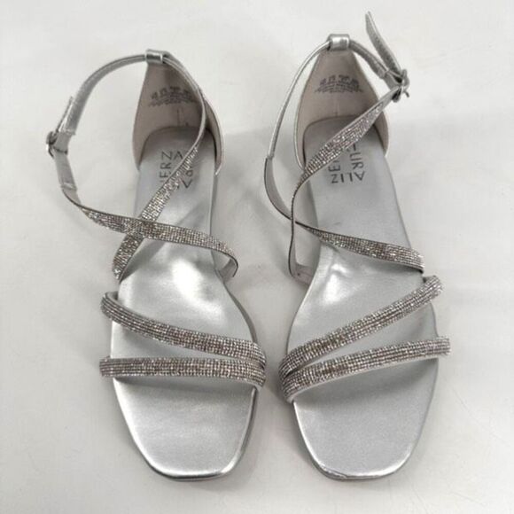 NWOT Naturalizer Sicily Women's Buckle Strappy Sandals Silver Size 7 - Picture 7 of 10